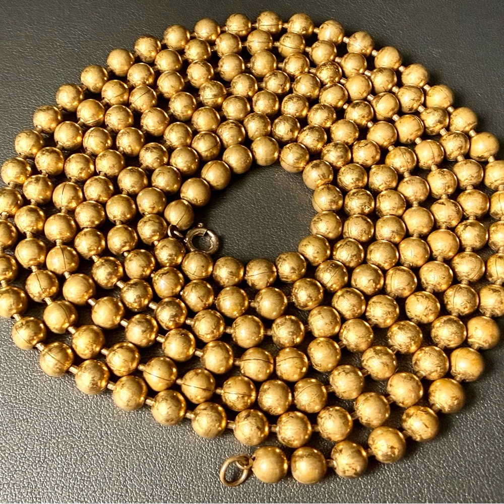 vtg 12k Gold Beaded Necklace